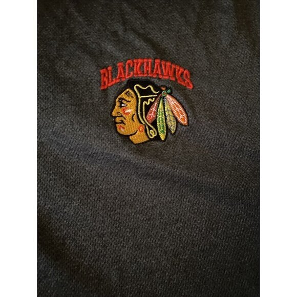 Chicago Blackhawks NHL Logo 1/4 Zip Pullover Shirt Gray Mens Size XL Extra Large - Picture 2 of 8